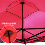 Canopies & Gazebos: 3x3m Pop Up Gazebo Outdoor Tent Folding Marquee Party Camping Market Canopy w/ Side Wall - red