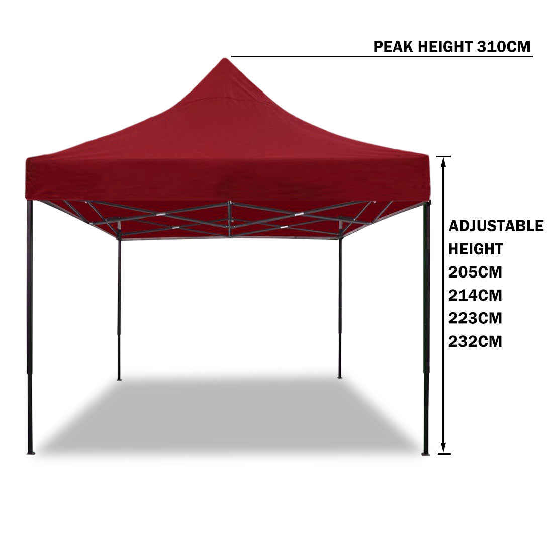 Canopies & Gazebos: 3x3m Pop Up Gazebo Outdoor Tent Folding Marquee Party Camping Market Canopy w/ Side Wall - red