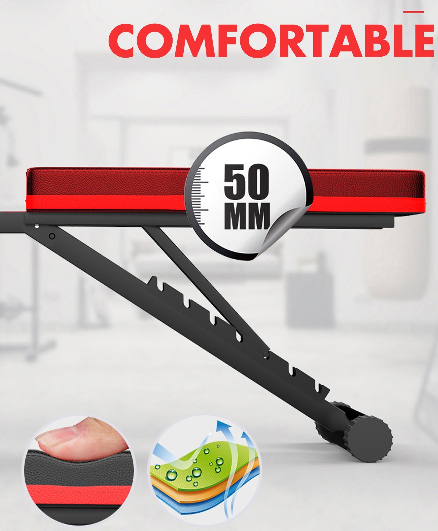 Gymnastics: Adjustable FID Ab Abdominal Weight Press Bench Fitness Incline Sit up Gym Flat