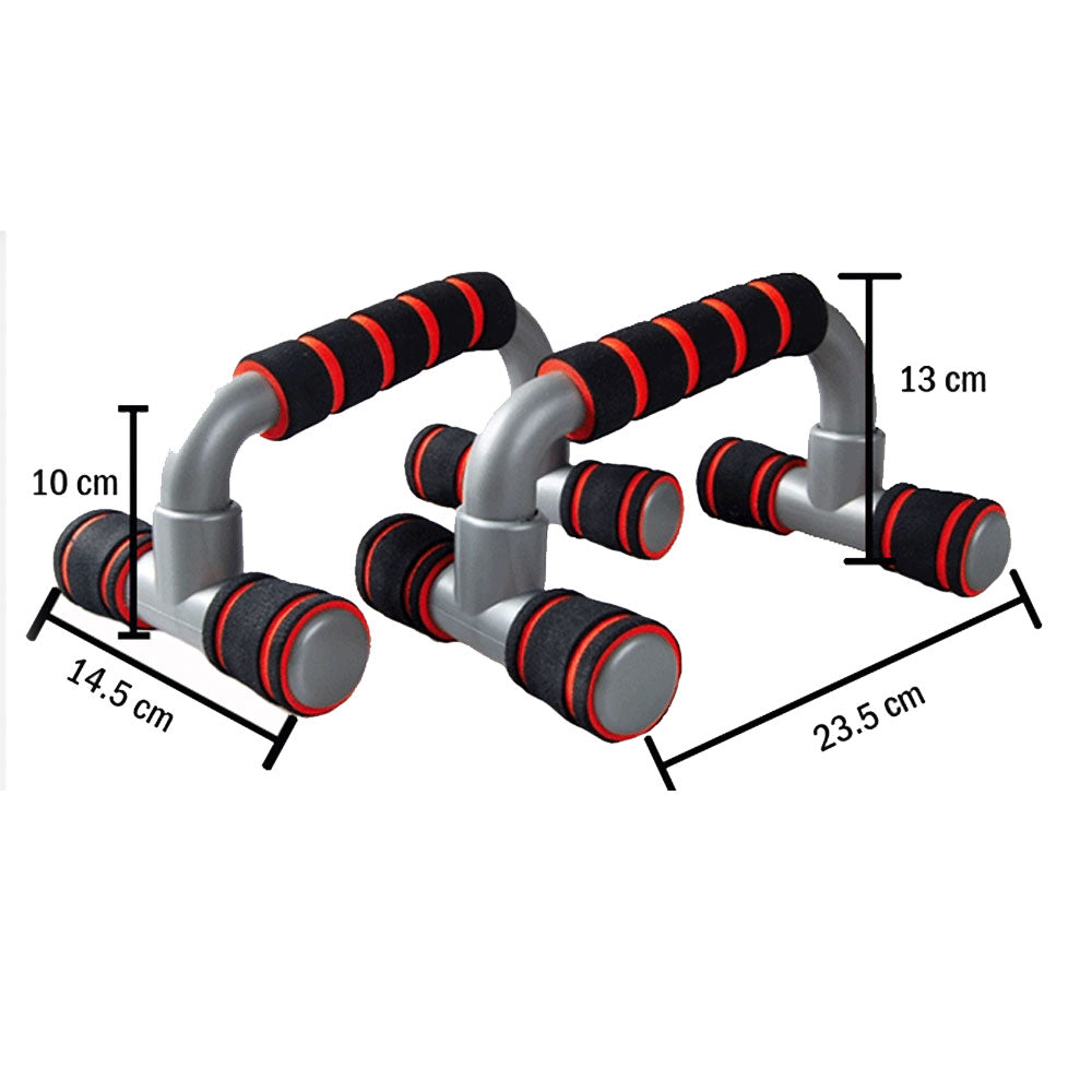 Gym Equipment & Accessories: Push Up Bar handle Push-up Stand Grip For Home Fitness Exercise Workout - red