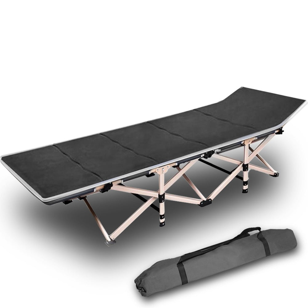 Inflatable Mattresses: Camping Portable Stretcher Single Foldable Folding Bed Mattress Recliner Mat - grey