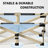 Camp Furniture: Camping Portable Stretcher Single Foldable Folding Bed Recliner Mat - grey
