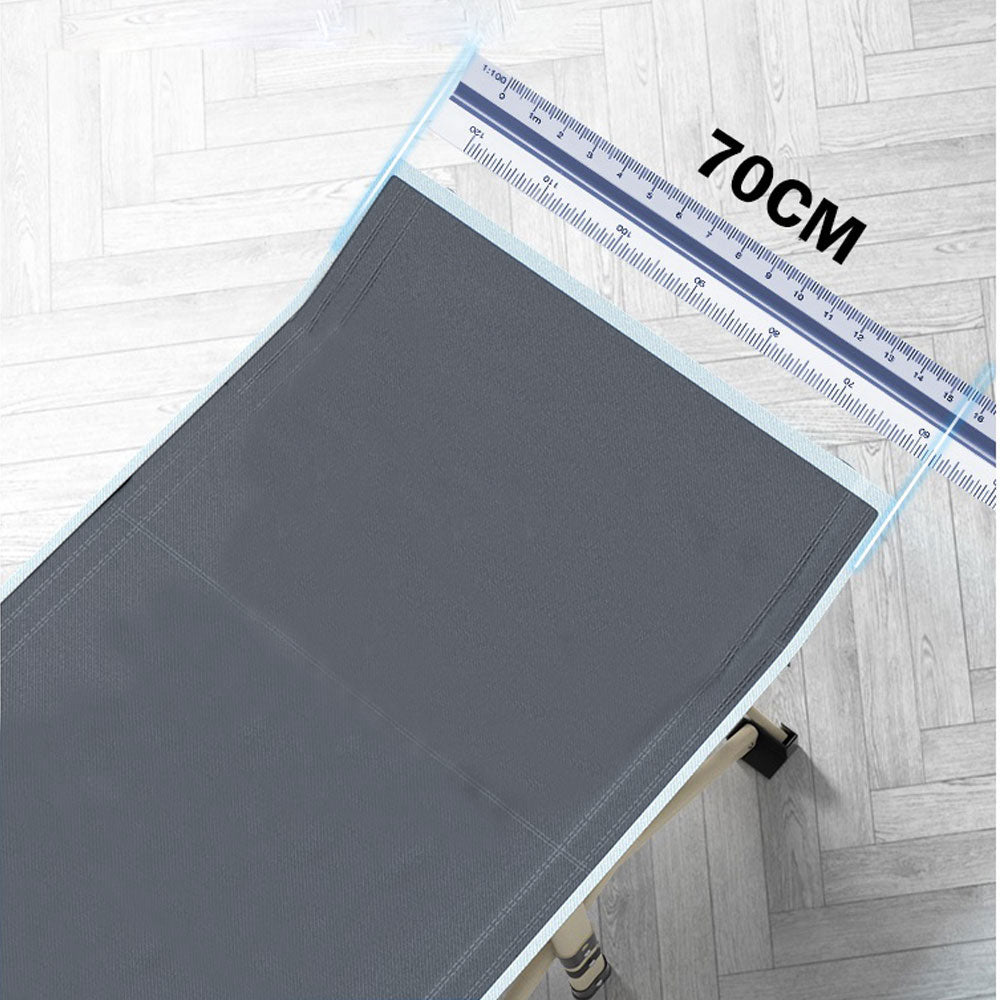 Camp Furniture: Camping Portable Stretcher Single Foldable Folding Bed Recliner Mat - grey