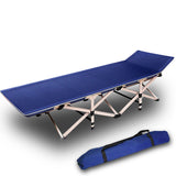 Arm Chairs & Recliners: Camping Portable Stretcher Single Foldable Folding Bed Recliner Mat - navy