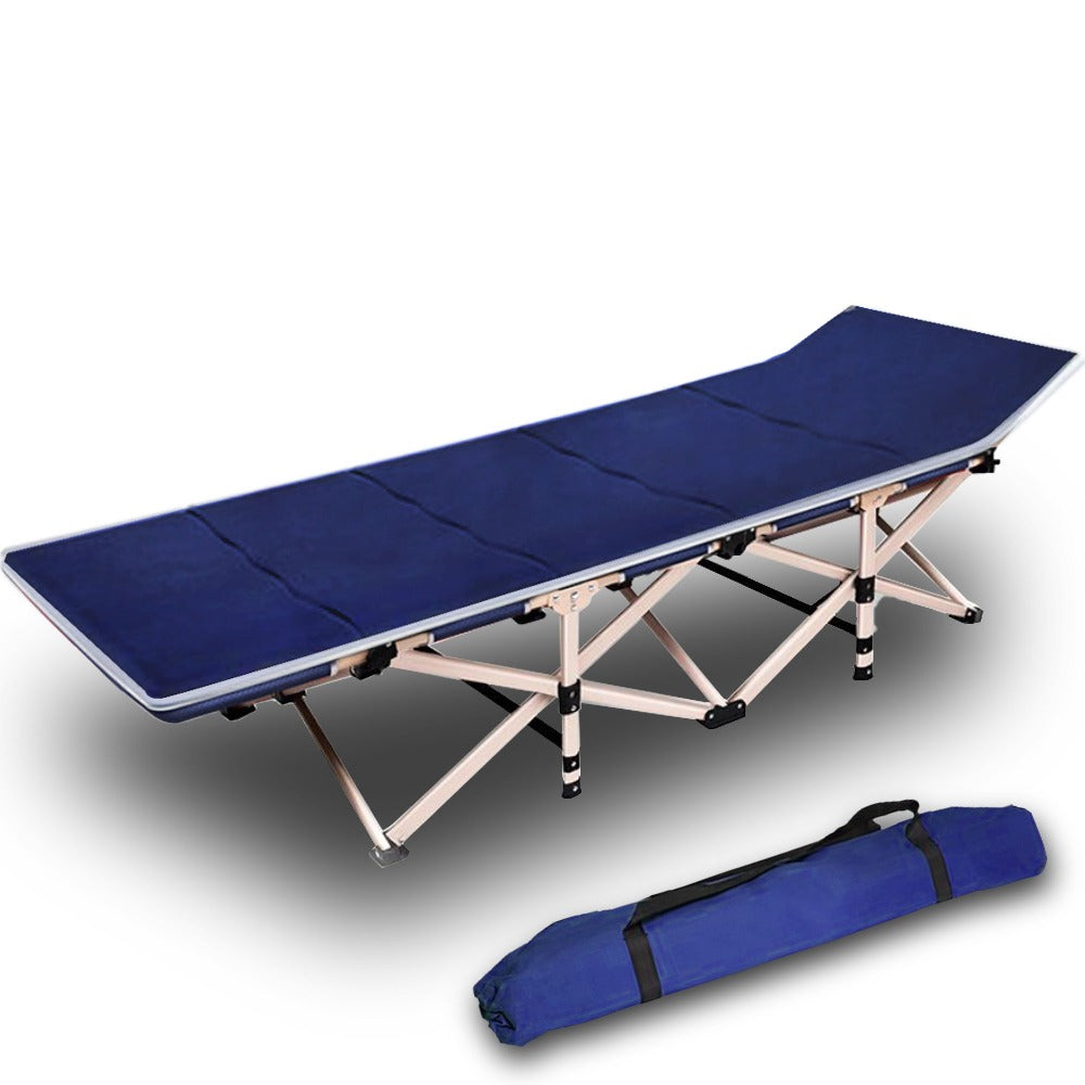 Inflatable Mattresses: Camping Portable Stretcher Single Foldable Folding Bed Mattress Recliner Mat - navy