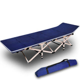 Inflatable Mattresses: Camping Portable Stretcher Single Foldable Folding Bed Mattress Recliner Mat - navy