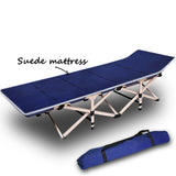 Inflatable Mattresses: Camping Portable Stretcher Single Foldable Folding Bed Mattress Recliner Mat - navy