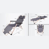 Camp Furniture: Reclining Sun Beach Deck Lounge Chair Outdoor Folding Camping Fishing Arm Rest - grey