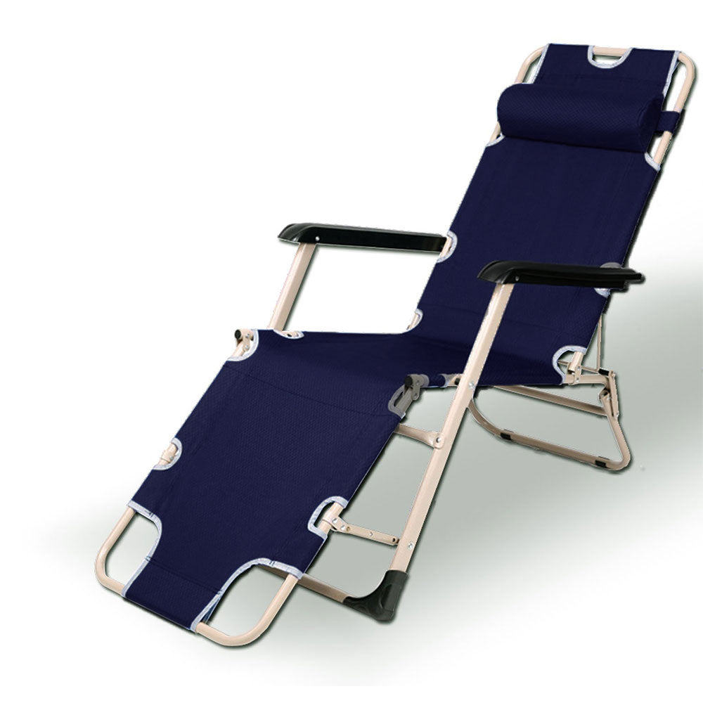 Boating Accessories: Reclining Sun Beach Deck Lounge Chair Outdoor Folding Camping Fishing Arm Rest - navy