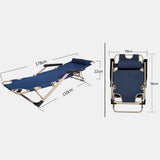 Boating Accessories: Reclining Sun Beach Deck Lounge Chair Outdoor Folding Camping Fishing Arm Rest - navy
