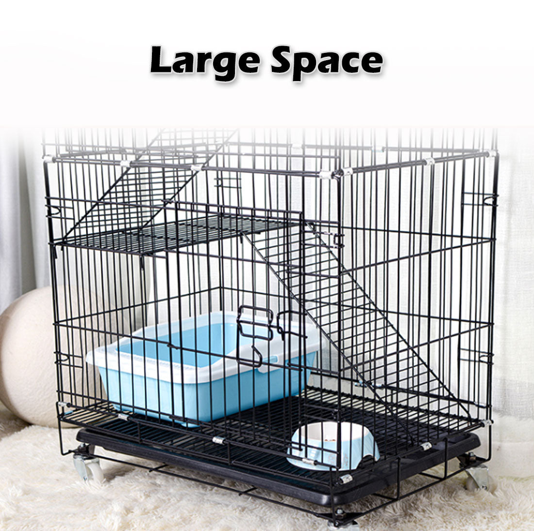 Bird Cages & Stands: 3 Level Rabbit Bird Cage Ferret Parrot Aviary Cat Rat Aviary Budgie Hamster Pet Cages Castor L