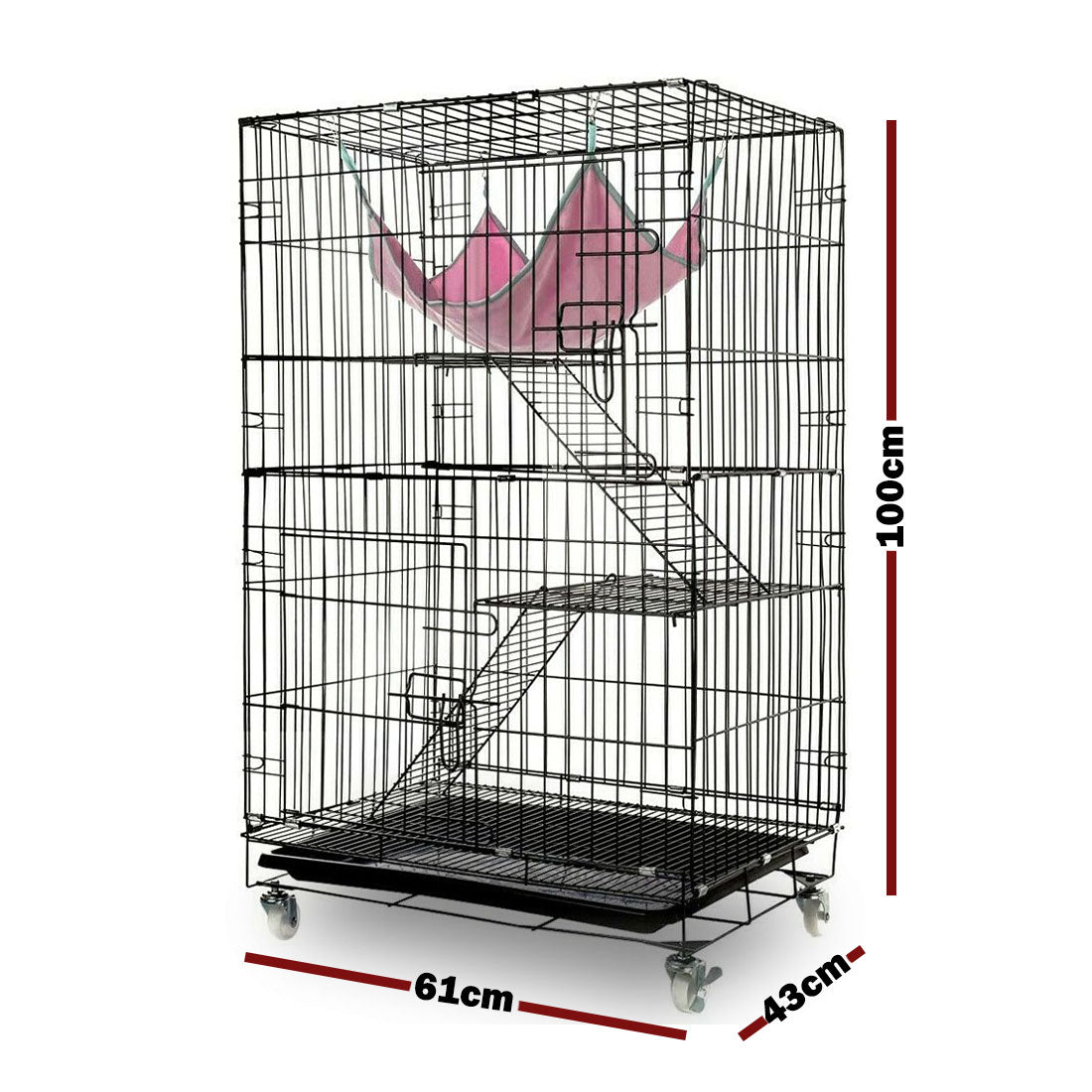 Bird Cages & Stands: 3 Level Rabbit Bird Cage Ferret Parrot Aviary Cat Rat Aviary Budgie Hamster Pet Cages Castor L