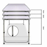 Outdoor Sofas & Lounge Sets: Portable Folding Picnic Camping Set BBQ Party Aluminium Table 4 Foldable Chairs
