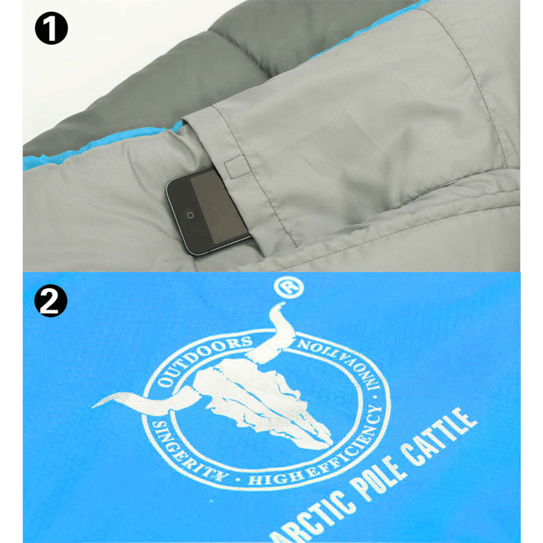 Sleeping Bags: Outdoor Camping Envelope Sleeping Bag Thermal Tent Hiking Winter Single -15C - blue