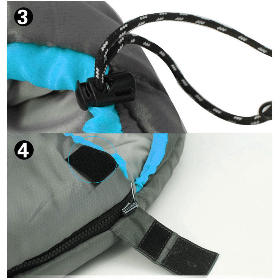 Sleeping Bags: Outdoor Camping Envelope Sleeping Bag Thermal Tent Hiking Winter Single -15C - blue