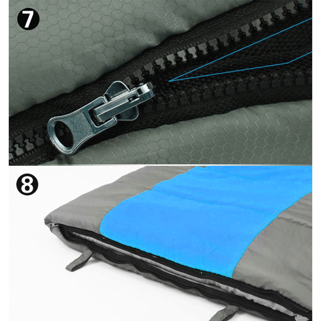 Sleeping Bags: Outdoor Camping Envelope Sleeping Bag Thermal Tent Hiking Winter Single -15C - blue
