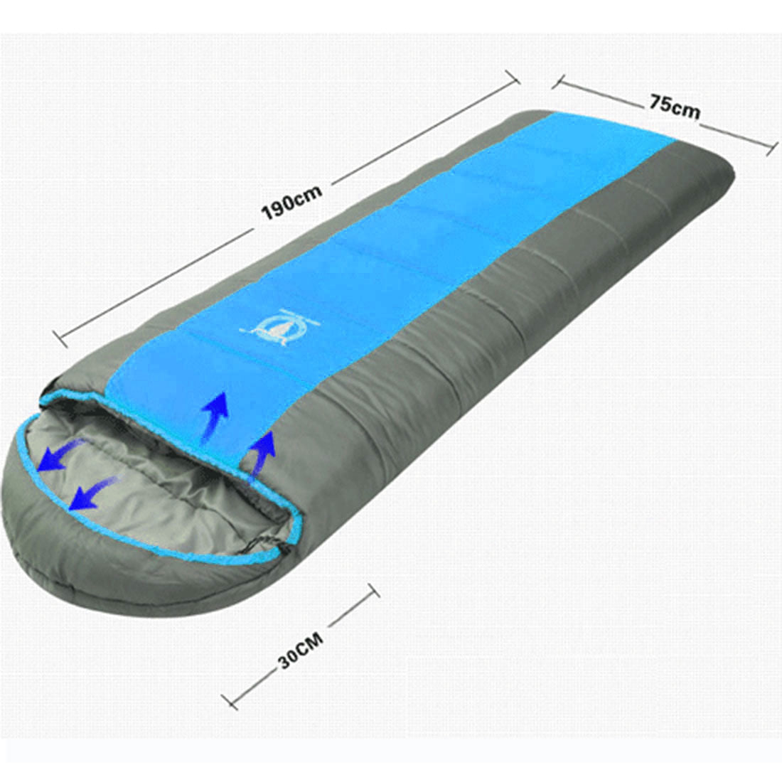 Sleeping Bags: Outdoor Camping Envelope Sleeping Bag Thermal Tent Hiking Winter Single -15C - blue