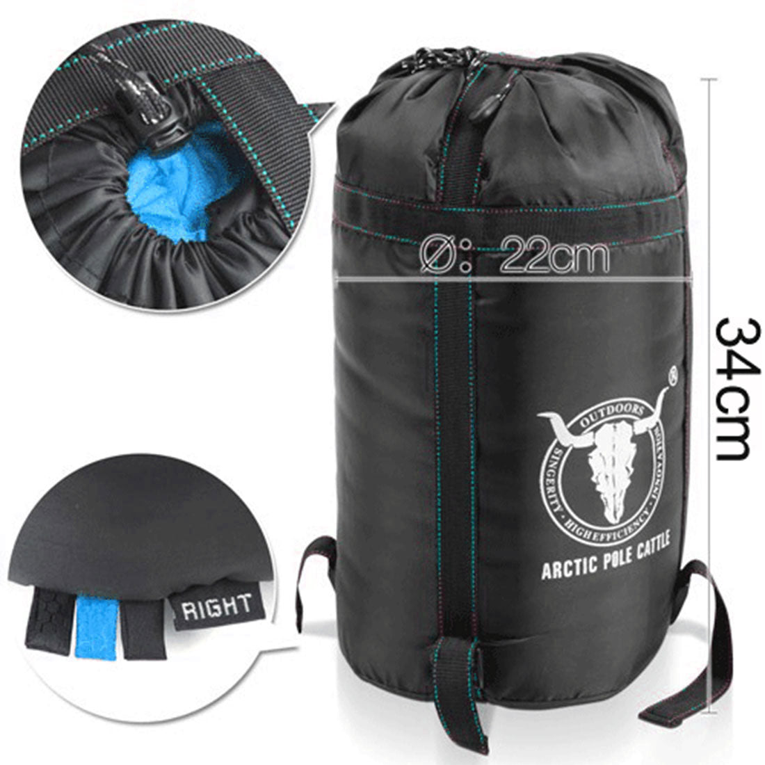 Sleeping Bags: Outdoor Camping Envelope Sleeping Bag Thermal Tent Hiking Winter Single -15C - blue