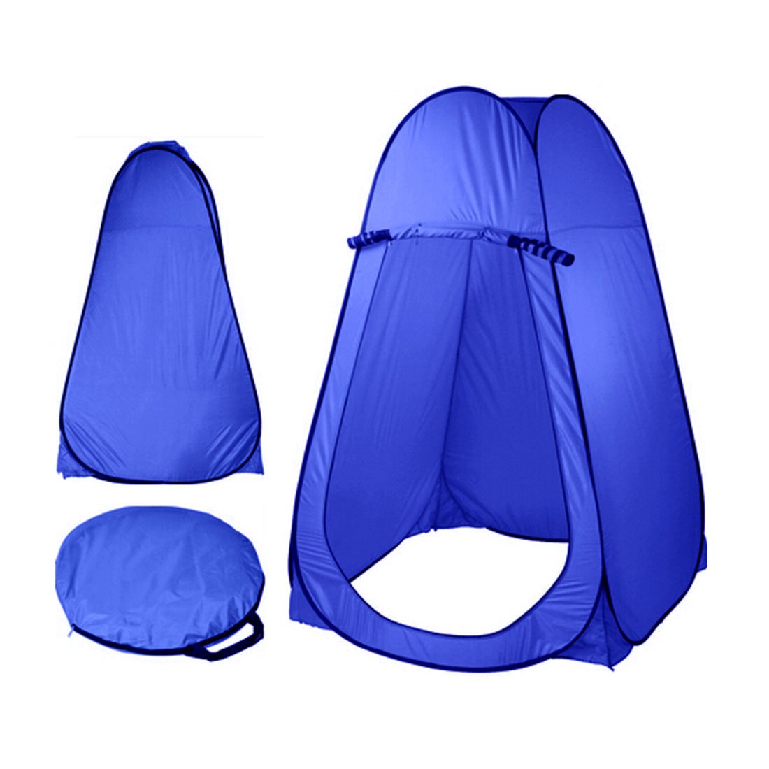 Tents: Pop Up  Portable Privacy Shower room Tent &20L Outdoor Camping Water Bag Camp Set - blue
