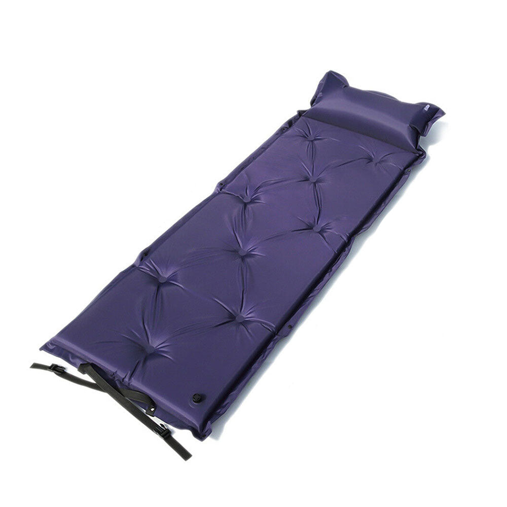 Inflatable Mattresses: Self Inflating Mattress Camping Hiking Airbed Mat Sleeping with Pillow Bag Camp- navy