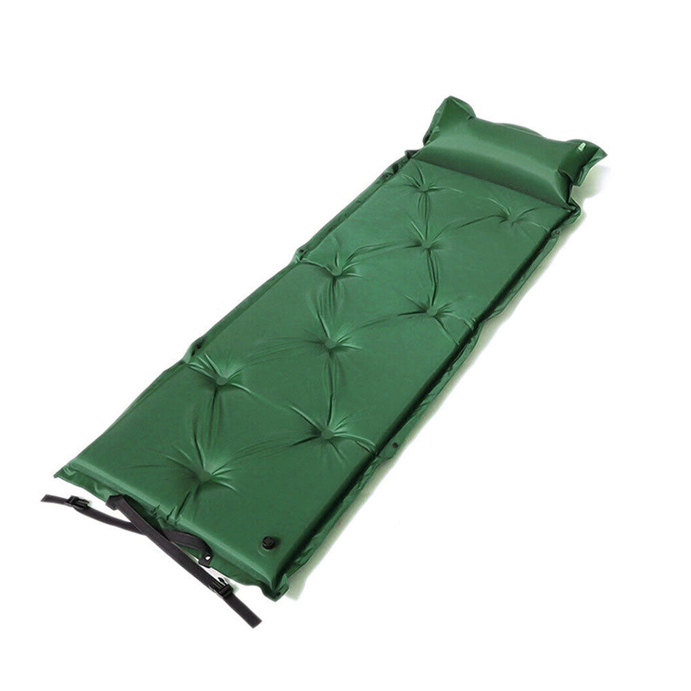 Inflatable Mattresses: Self Inflating Mattress Camping Hiking Airbed Mat Sleeping with Pillow Bag Camp - green