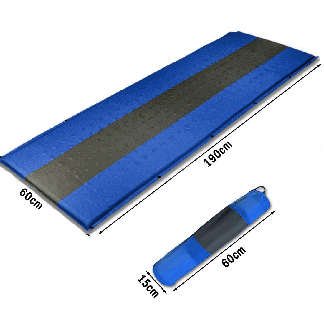 Inflatable Mattresses: Self Inflating Mattress Sleeping Pad Mat Air Bed Camping Camp Hiking Joinable - blue
