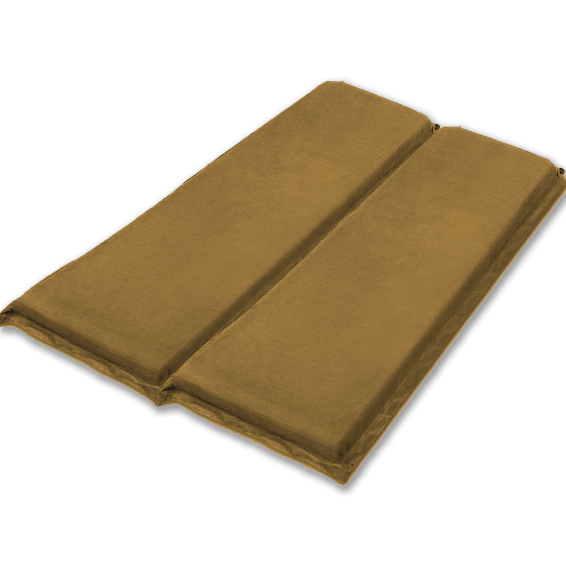 Inflatable Mattresses: Double Self Inflating Mattress Sleeping Sedue Mat Air Bed Camping Camp Hiking Joinable - beige