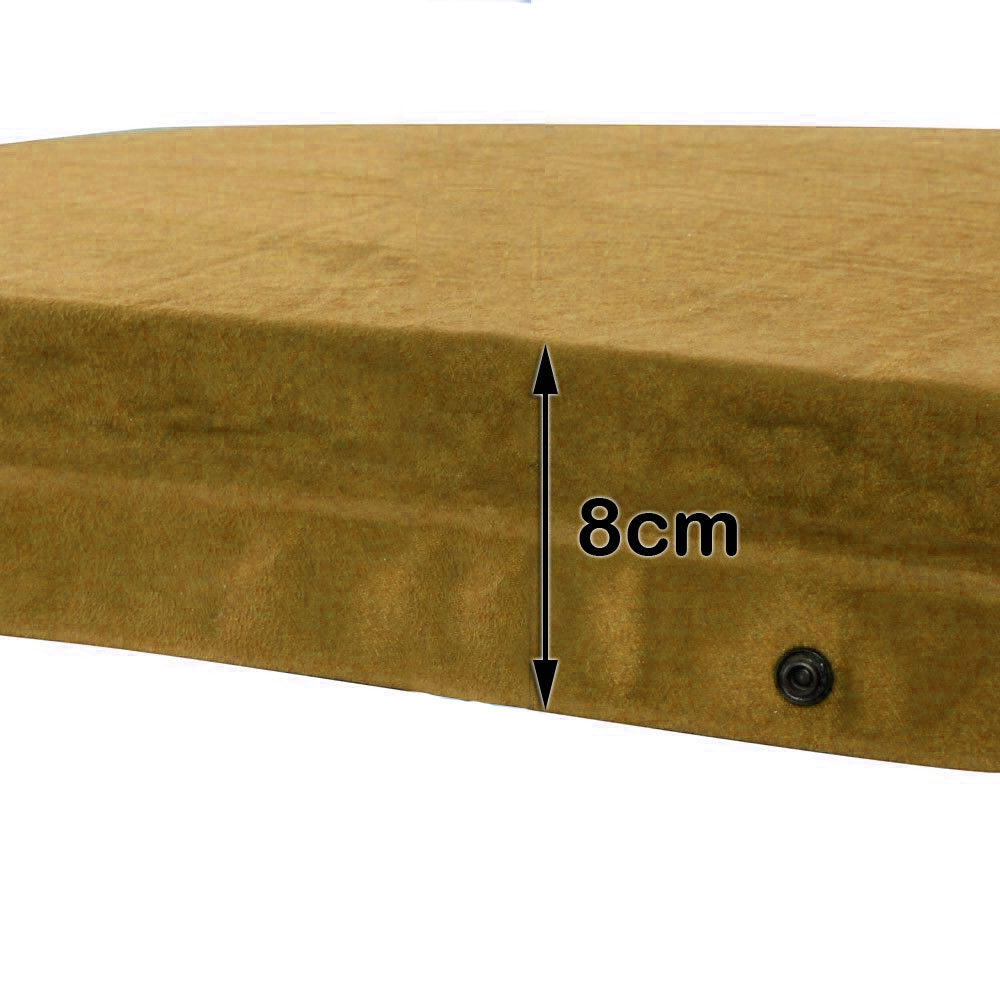 Inflatable Mattresses: Double Self Inflating Mattress Sleeping Sedue Mat Air Bed Camping Camp Hiking Joinable - beige