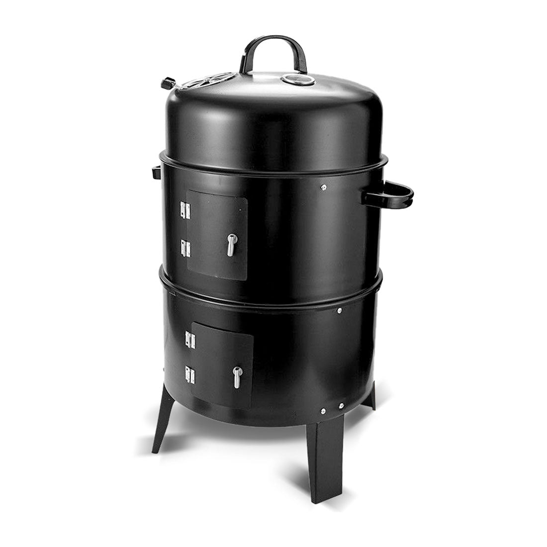 BBQ Tools: NEW 3in1 Portable Charcoal Vertical Smoker BBQ Roaster Grill Steel Water Steamer