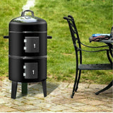 BBQ Tools: NEW 3in1 Portable Charcoal Vertical Smoker BBQ Roaster Grill Steel Water Steamer
