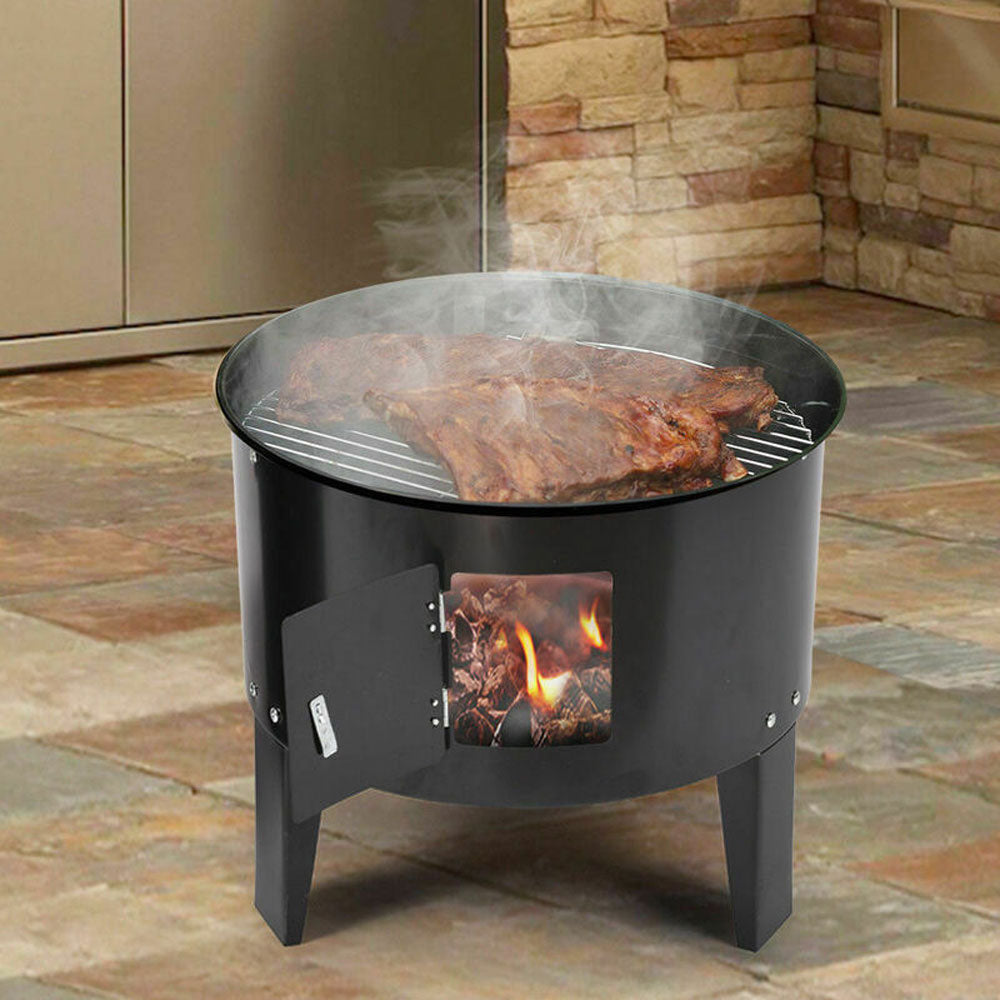 BBQ Tools: NEW 3in1 Portable Charcoal Vertical Smoker BBQ Roaster Grill Steel Water Steamer