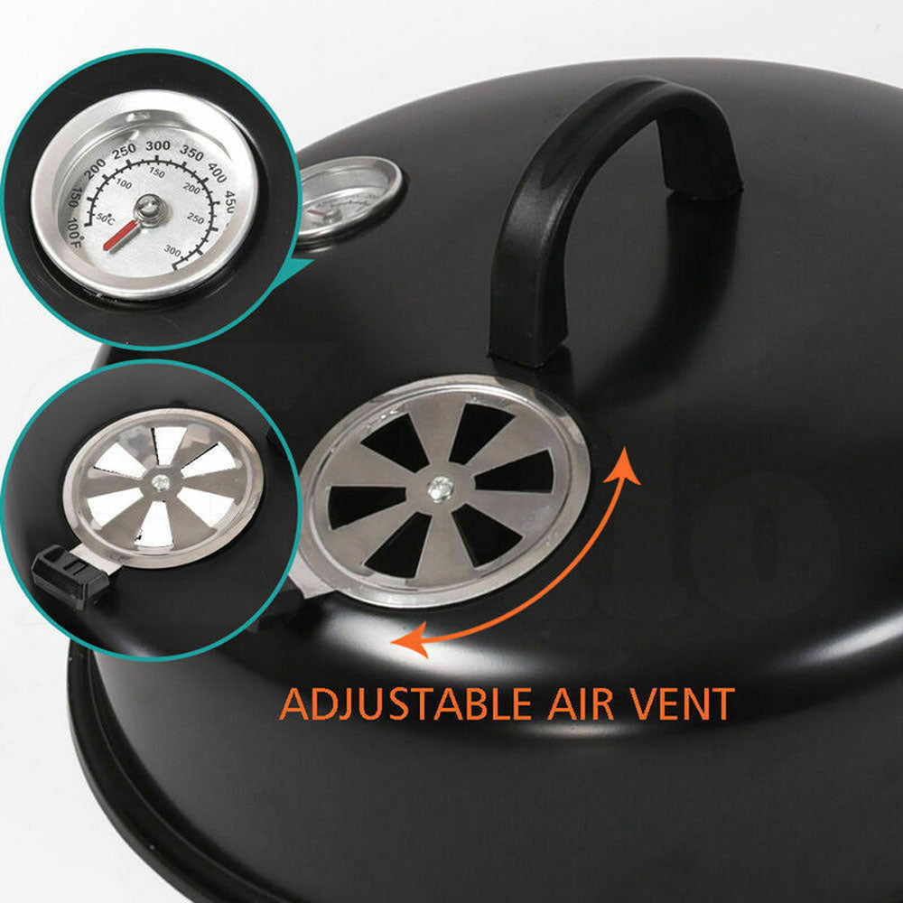BBQ Tools: NEW 3in1 Portable Charcoal Vertical Smoker BBQ Roaster Grill Steel Water Steamer