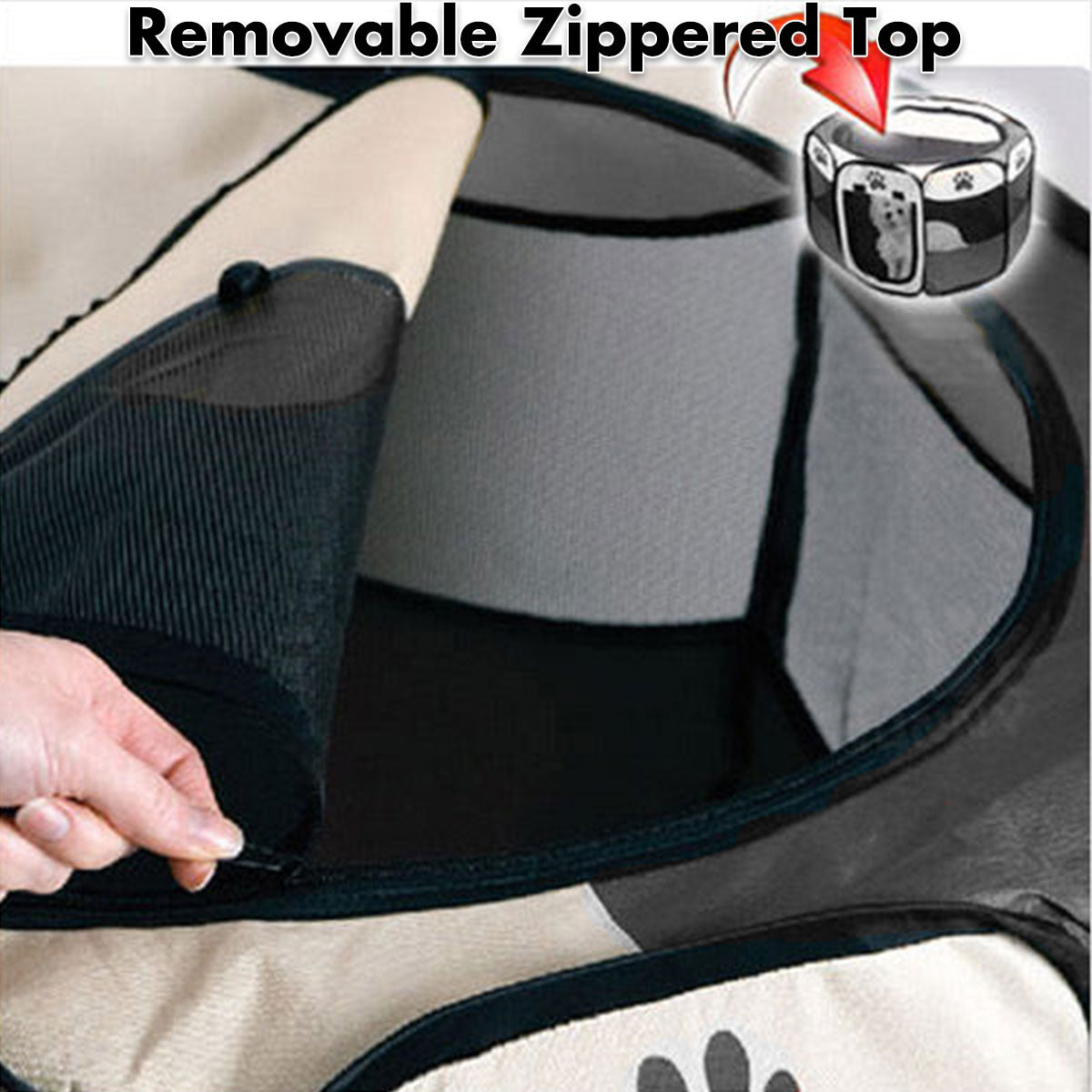 Dog Playpens & Gates: 8 Panel Pet Dog Cat Crate Play Pen Bags Kennel Portable Tent Playpen Puppy Cage Extra Large Grey