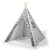 Pretend Play: Giant Cotton Canvas Kids Teepee Wigwam Children Pretend Play Tent Indoor Outdoor Party - black