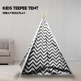 Pretend Play: Giant Cotton Canvas Kids Teepee Wigwam Children Pretend Play Tent Indoor Outdoor Party - black