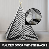 Pretend Play: Giant Cotton Canvas Kids Teepee Wigwam Children Pretend Play Tent Indoor Outdoor Party - black