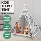 Pretend Play: Giant Cotton Canvas Kids Teepee Wigwam Children Pretend Play Tent Indoor Outdoor Party - black