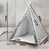 Pretend Play: Giant Cotton Canvas Kids Teepee Wigwam Children Pretend Play Tent Indoor Outdoor Party - black