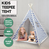 Pretend Play: Giant Cotton Canvas Kids Teepee Wigwam Children Pretend Play Tent Indoor Outdoor Party - navy