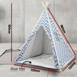 Pretend Play: Giant Cotton Canvas Kids Teepee Wigwam Children Pretend Play Tent Indoor Outdoor Party - navy