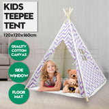 Pretend Play: Giant Cotton Canvas Kids Teepee Wigwam Children Pretend Play Tent Indoor Outdoor Party - purple