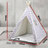 Pretend Play: Giant Cotton Canvas Kids Teepee Wigwam Children Pretend Play Tent Indoor Outdoor Party - purple