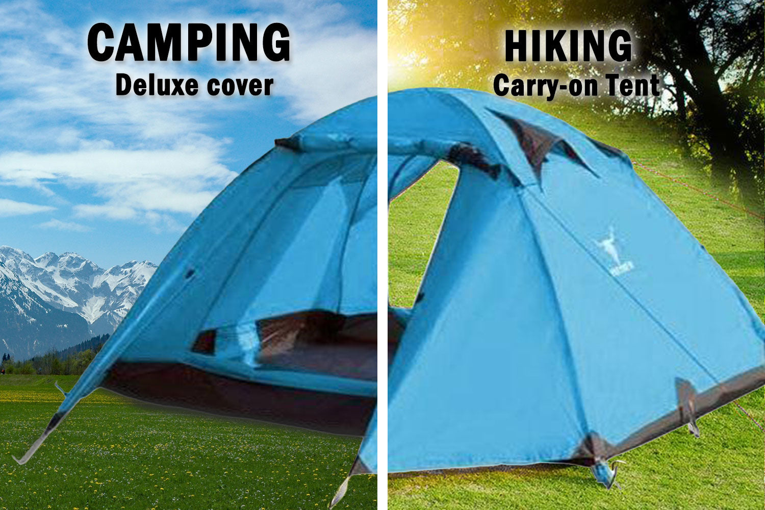 Tents: 2 Person Portable Outdoor Lightweight Cycling Hiking Backpacking Camping Waterproof Tent - Blue