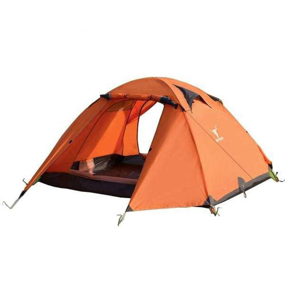 Tents: 2 Person Portable Outdoor Lightweight Cycling Hiking Backpacking Camping Waterproof Tent - Orange