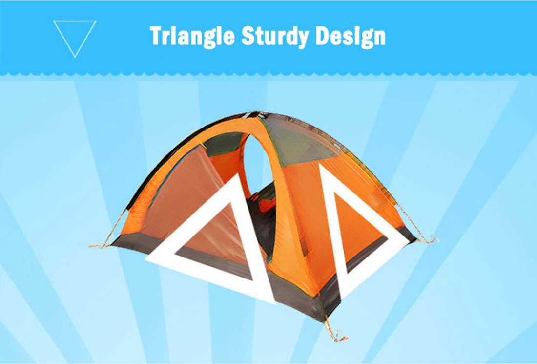 Tents: 2 Person Portable Outdoor Lightweight Cycling Hiking Backpacking Camping Waterproof Tent - Orange