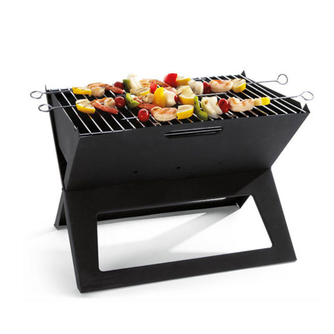 BBQ Tools: Portable Notebook Grill Foldable Folding Charcoal BBQ Camping Picnic Barbecue