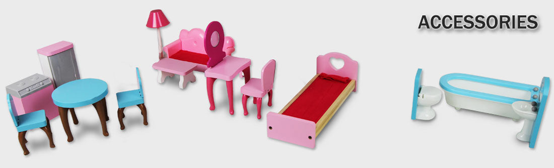 Pretend Play: Large Wooden Girls Doll House 3 Level Kids Pretend Play Toys Furniture Dollhouse
