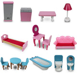 Pretend Play: Large Wooden Girls Doll House 3 Level Kids Pretend Play Toys Furniture Dollhouse