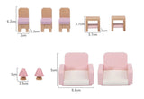 Pretend Play: Wooden DIY Dolls Doll House 3 Level Kids Pretend Play Toys Full Furniture Set Pink