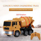 Ride On Cars: Huina 1/18 RC Engineering Construction Concrete Cement Mixer Truck Remote Control Toy Kids Gift